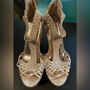 Mossimo Supply Co. Braided Wedge Heels - Cream